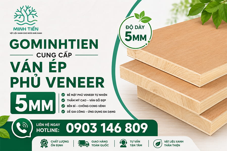 Ván ép mỏng 5mm phủ Veneer