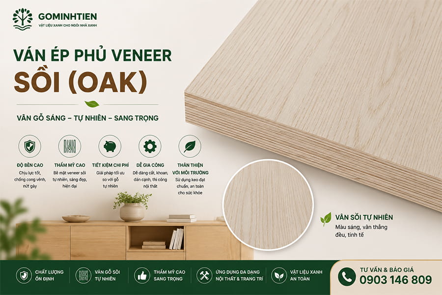 Ván ép phủ veneer sồi (Oak)