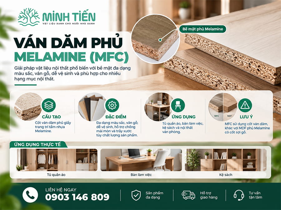 Ván dăm phủ melamine